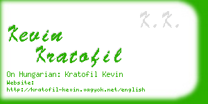 kevin kratofil business card